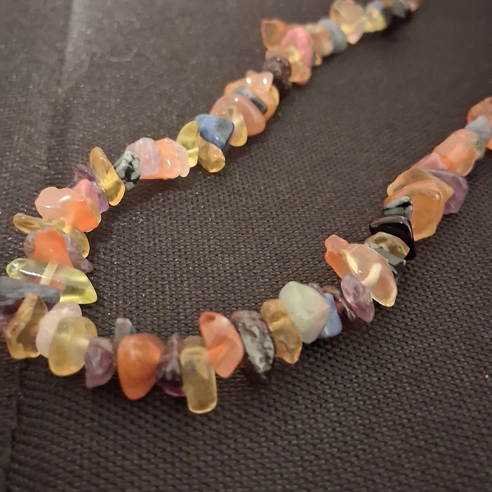 Multicolor Gemstone Chip Necklace